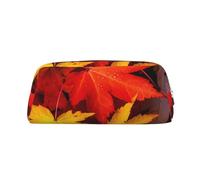 GDSHJKLW Autumn Leaves Maple1 - Astuccio in pelle di grande capacità, con cerniera, per donne, uomini, articoli da toeletta da viaggio, impermeabile, portamonete, Argento, Taglia unica