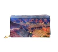 GDSHJKLW Beauty Grand Canyon Portafogli da donna in pelle con cerniera intorno alla pochette portamonete impermeabile porta carte di credito con porta telefono portamonete da viaggio da donna