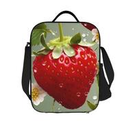 GDSHJKLW Bella borsa termica per il pranzo a forma di fragola, riutilizzabile, per donne e uomini, riutilizzabile, a prova di perdite, con tracolla regolabile, per ufficio, lavoro, viaggi, picnic