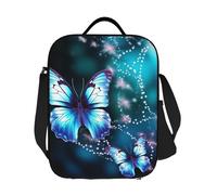 GDSHJKLW Bella Butterfly1 - Borsa termica per il pranzo, riutilizzabile, a prova di perdite, con tracolla regolabile, per ufficio, lavoro, viaggi, picnic, campeggio