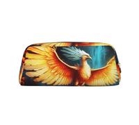 GDSHJKLW Bellissimo astuccio in pelle Phoenix di grande capacità, astuccio per penne, borsa per il trucco con cerniera per donne e uomini, trousse da viaggio impermeabile per cosmetici, portamonete