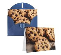GDSHJKLW Biglietto di auguri bianco con biscotti con gocce di cioccolato, con buste, 10,2 x 15,2 cm, biglietti di ringraziamento, biglietti per tutte le occasioni, per Natale, vacanze, compleanno