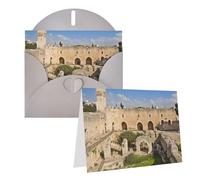 GDSHJKLW Biglietto di auguri bianco con buste, motivo: Israele alla Torre di David, 10,2 x 15,2 cm, biglietti di ringraziamento, biglietti per tutte le occasioni, per Natale, vacanze, compleanno