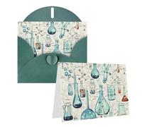 GDSHJKLW Biglietto di auguri bianco con stampa chimica, con buste, 10,2 x 15,2 cm, biglietti di ringraziamento, biglietti per tutte le occasioni, verde scuro, per Natale, vacanze, compleanno, laurea
