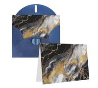 GDSHJKLW Biglietto di auguri bianco e nero con lamina d'oro marmo bianco con buste 10,2 x 15,2 cm biglietti di ringraziamento biglietti per tutte le occasioni blu per Natale, vacanze, compleanno