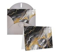 GDSHJKLW Biglietto di auguri bianco e nero con lamina d'oro marmo vuoto con buste, 10,2 x 15,2 cm, biglietti di ringraziamento, biglietti per tutte le occasioni, grigio per Natale, vacanze, compleanno