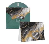 GDSHJKLW Biglietto di auguri bianco e nero con lamina d'oro marmo vuoto con buste, 10,2 x 15,2 cm, biglietti di ringraziamento, biglietti per tutte le occasioni, verde scuro, per Natale, vacanze