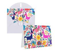 GDSHJKLW Biglietto di auguri con lettere messicane Otomi, con buste, 10,2 x 15,2 cm, biglietti di ringraziamento, biglietti per tutte le occasioni, per Natale, vacanze, compleanno, laurea, anniversari