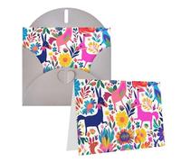 GDSHJKLW Biglietto di auguri con lettere messicane Otomi, con buste, 10,2 x 15,2 cm, biglietti di ringraziamento, biglietti per tutte le occasioni, grigio, per Natale, vacanze, compleanno, laurea