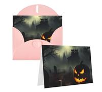 GDSHJKLW Biglietto di auguri horror di Halloween, vuoto, con buste, 10,2 x 15,2 cm, biglietti di ringraziamento, biglietti per tutte le occasioni, rosa, per Natale, vacanze, compleanno, laurea