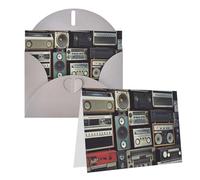 GDSHJKLW Biglietto di auguri vintage con scritta "Wall of Radio", vuoto, con buste, 10,2 x 15,2 cm, biglietti di ringraziamento, biglietti per tutte le occasioni, colore grigio, per Natale, vacanze