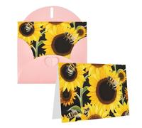 GDSHJKLW Biglietto di auguri vuoto con api girasole, con buste, 10,2 x 15,2 cm, biglietti di ringraziamento, biglietti per tutte le occasioni, per Natale, vacanze, compleanno, laurea, anniversari