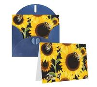 GDSHJKLW Biglietto di auguri vuoto con api girasole, con buste, 10,2 x 15,2 cm, biglietti di ringraziamento, biglietti per tutte le occasioni, per Natale, vacanze, compleanno, laurea, anniversari
