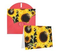 GDSHJKLW Biglietto di auguri vuoto con api girasole, con buste, 10,2 x 15,2 cm, biglietti di ringraziamento, biglietti per tutte le occasioni, per Natale, vacanze, compleanni, lauree, anniversari