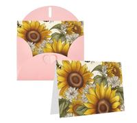 GDSHJKLW Biglietto di auguri vuoto con api, girasoli, margherita, rosa, con buste, 10,2 x 15,2 cm, biglietti di ringraziamento, biglietti per tutte le occasioni, per Natale, vacanze, compleanno