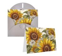GDSHJKLW Biglietto di auguri vuoto con api, girasoli, margherita, rosa, fiori, con buste, 10,2 x 15,2 cm, biglietti di ringraziamento, biglietti per tutte le occasioni, grigio, per Natale, vacanze