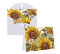 GDSHJKLW Biglietto di auguri vuoto con api, girasoli, margherita, rosa, fiori, con buste, 10,2 x 15,2 cm, biglietti di ringraziamento, biglietti per tutte le occasioni, per Natale, vacanze, compleanno
