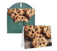 GDSHJKLW Biglietto di auguri vuoto con biscotti con gocce di cioccolato, con buste, 10,2 x 15,2 cm, biglietti di ringraziamento, biglietti per tutte le occasioni, verde scuro, per Natale, vacanze