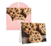 GDSHJKLW Biglietto di auguri vuoto con biscotti con gocce di cioccolato, con buste, 10,2 x 15,2 cm, biglietti di ringraziamento, biglietti per tutte le occasioni, per Natale, vacanze, compleanno