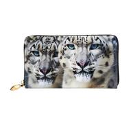 GDSHJKLW Blue Eyed Snow Leopard Donne Portafogli In Pelle Zip Intorno Frizione Borse Impermeabile Porta Carte Di Credito Con Porta Telefono Signore Portamonete Da Viaggio