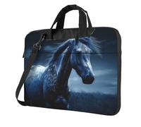 GDSHJKLW Borsa a tracolla per computer portatile da 13 pollici per uomo e donna, borsa a tracolla impermeabile con cavallo blu con manico