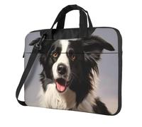 GDSHJKLW Borsa a tracolla per computer portatile da 13 pollici per uomo e donna, borsa a tracolla impermeabile con bordino collie borsa per laptop con manico