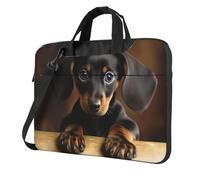 GDSHJKLW Borsa a tracolla per computer portatile da 13 pollici per uomo e donna, borsa a tracolla impermeabile con tracolla per cane bassotto