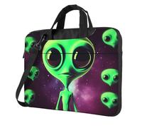 GDSHJKLW Borsa a tracolla per computer portatile da 13 pollici per uomo e donna, borsa a tracolla impermeabile Alien1 verde con maniglia per tracolla