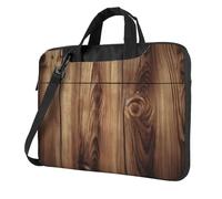 GDSHJKLW Borsa a tracolla per computer portatile da 13 pollici per uomo e donna, borsa a tracolla impermeabile con venature del legno con manico per tracolla