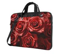 GDSHJKLW Borsa a tracolla per computer portatile da 13 pollici per uomo e donna, borsa messenger impermeabile con molte rose rosse borsa per laptop con maniglia a tracolla