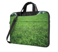GDSHJKLW Borsa a tracolla per computer portatile da 13 pollici per uomo e donna, borsa messenger impermeabile con manico per laptop verde prato verde