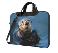 GDSHJKLW Borsa a tracolla per computer portatile da 13 pollici per uomo e donna, borsa messenger impermeabile con lontra marina, borsa per laptop con manico