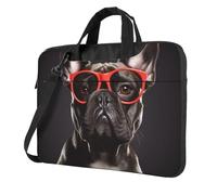 GDSHJKLW Borsa a tracolla per computer portatile da 13 pollici per uomo e donna, borsa messenger impermeabile con bulldog francese, borsa per laptop con manico a tracolla