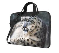 GDSHJKLW Borsa a tracolla per computer portatile da 13 pollici per uomo e donna, borsa messenger impermeabile con leopardo delle nevi borsa per laptop con manico