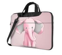 GDSHJKLW Borsa a tracolla per computer portatile da 14 pollici per uomo e donna, borsa a tracolla impermeabile con elefante rosa con manico