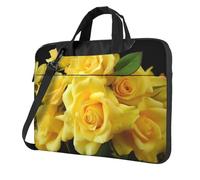 GDSHJKLW Borsa a tracolla per computer portatile da 14 pollici per uomo e donna, borsa messenger impermeabile con rosa gialla borsa per laptop con maniglia a tracolla