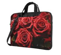 GDSHJKLW Borsa a tracolla per computer portatile da 14 pollici per uomo e donna, borsa messenger impermeabile con rosa rossa borsa per laptop con maniglia a tracolla