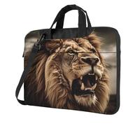 GDSHJKLW Borsa a tracolla per computer portatile da 14 pollici, unisex, impermeabile, con leone arrabbiato e maniglia