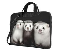 GDSHJKLW Borsa a tracolla per computer portatile da 35,5 cm, per uomo e donna, impermeabile, borsa messenger con furetti e maniglia per tracolla