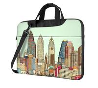 GDSHJKLW Borsa a tracolla per computer portatile da uomo e donna, borsa a tracolla impermeabile Austin Texas borsa per laptop con manico, Nero, 13 inch