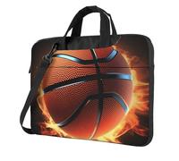 GDSHJKLW Borsa a tracolla per computer portatile, unisex, impermeabile, borsa messenger 3D da basket, borsa per computer portatile, con manico a tracolla, Nero, 13 inch