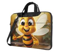 GDSHJKLW Borsa a tracolla per computer portatile, unisex, impermeabile, borsa messenger con ape, borsa a tracolla con manico, Nero, 14 inch