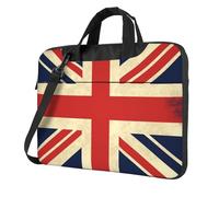 GDSHJKLW Borsa a tracolla per computer portatile, unisex, impermeabile, borsa messenger con bandiera del Regno Unito, borsa per laptop con maniglia, Nero, 13 inch