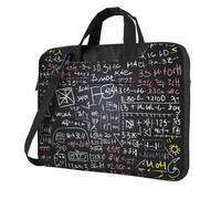GDSHJKLW Borsa a tracolla per computer portatile, unisex, impermeabile, borsa messenger con formula matematica, borsa per laptop con manico, Nero, 13 inch