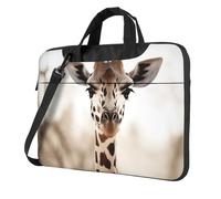 GDSHJKLW Borsa a tracolla per computer portatile, unisex, impermeabile, borsa messenger con giraffa, borsa per laptop con maniglia, nero, 13 inch