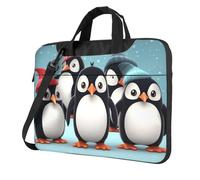 GDSHJKLW Borsa a tracolla per computer portatile, unisex, impermeabile, borsa messenger con pinguini carini, borsa per computer portatile con manico con tracolla, Nero, 13 inch
