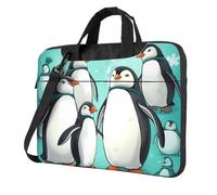 GDSHJKLW Borsa a tracolla per computer portatile, unisex, impermeabile, borsa messenger con pinguini carini, borsa per computer portatile con manico con tracolla, nero, 13 inch