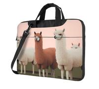 GDSHJKLW Borsa a tracolla per computer portatile, unisex, impermeabile, borsa messenger per alpaca con manico a tracolla, Nero, 13 inch