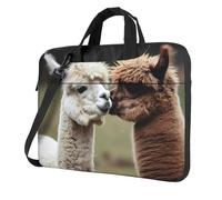 GDSHJKLW Borsa a tracolla per computer portatile, unisex, impermeabile, con divertente alpaca, borsa a tracolla con manico, Nero, 14 inch