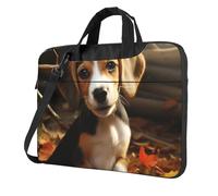 GDSHJKLW Borsa a tracolla per computer portatile, unisex, impermeabile, con grazioso beagle, con manico a tracolla, Nero, 13 inch